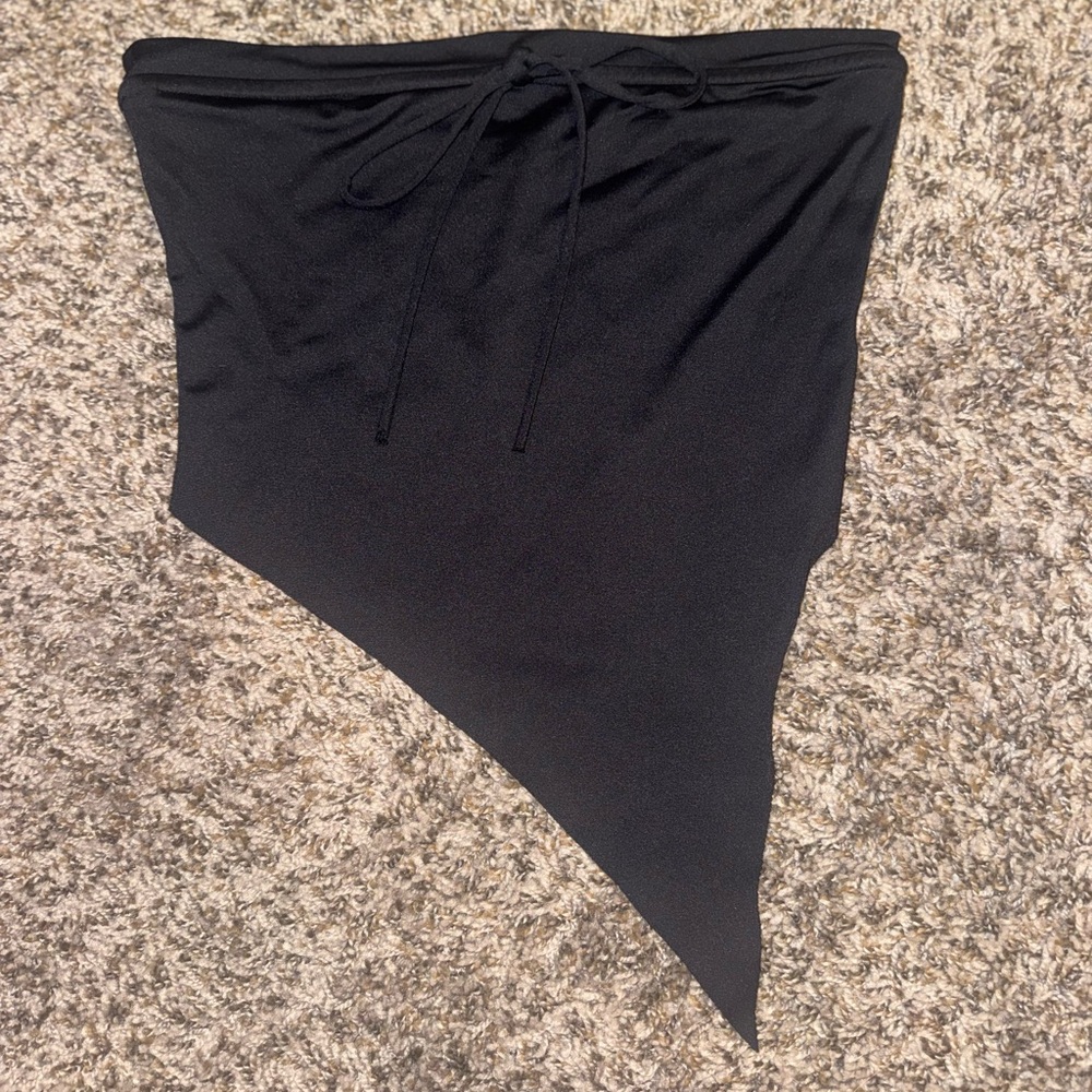 Elegant Black Asymmetrical Women's Top